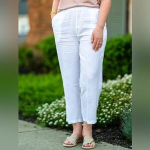 J. JILL Love Linen Pull On Cropped Pants